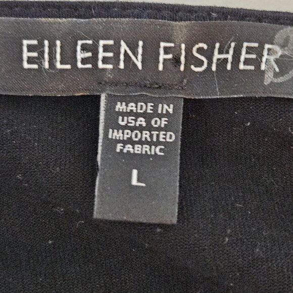 Eileen Fisher Black Dolman Sleeve Top Large Draped Knit Quiet Luxury - Picture 7 of 11